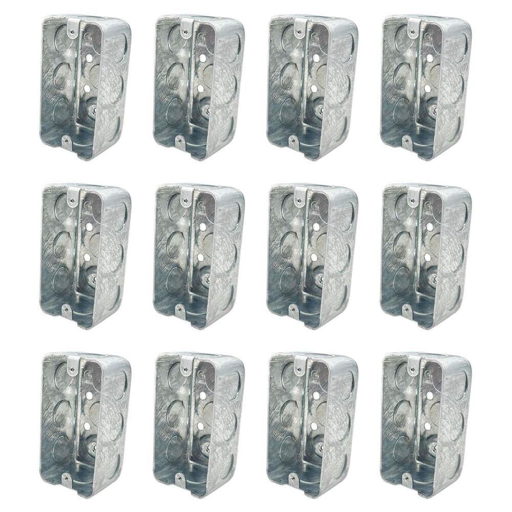 12 Packs 4x2 Inch Metal Electrical Box Single Gang Electrical Box Ten 1/2 Inc...